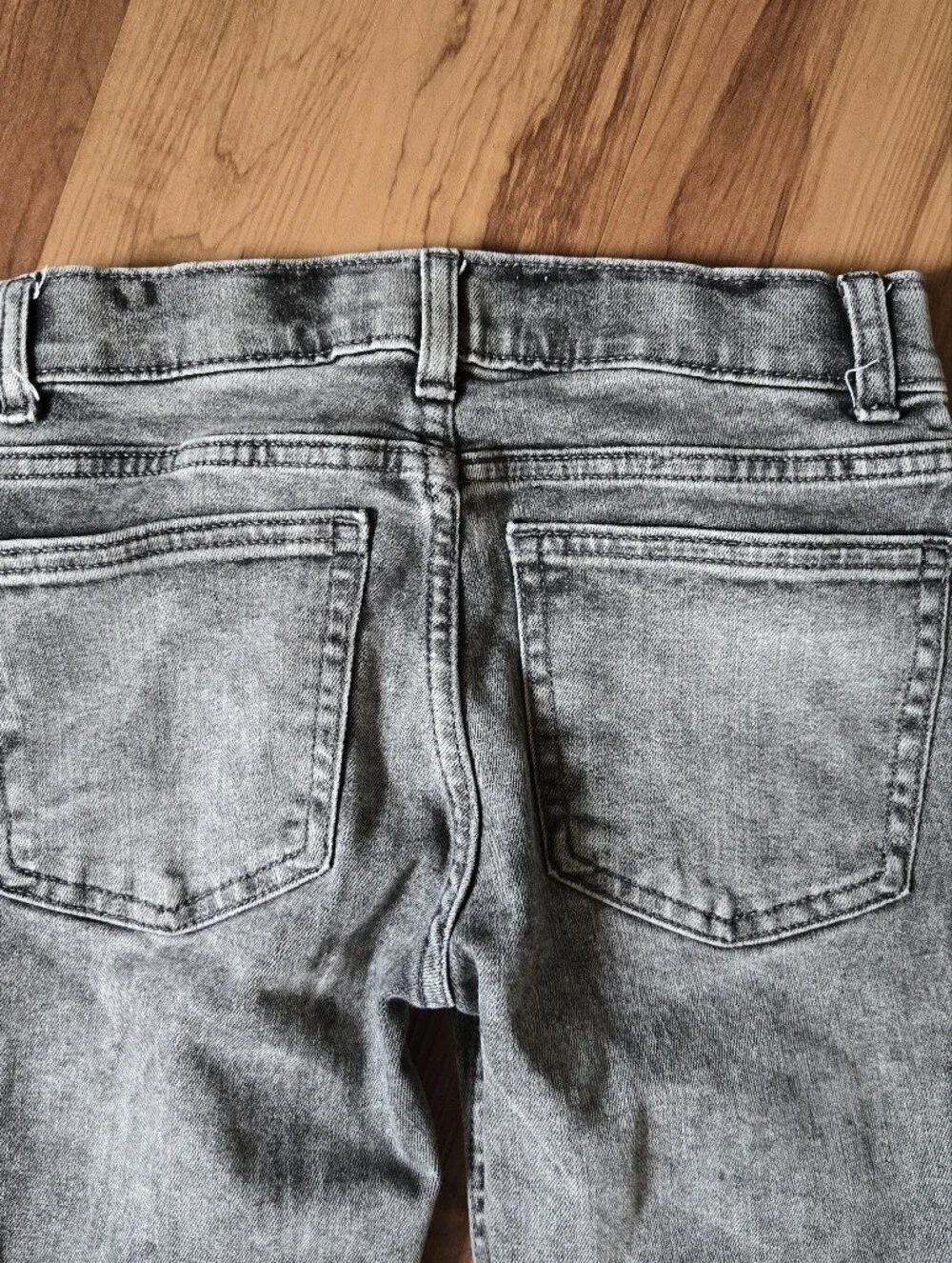 Acid Washed Charcoal Place Distressed Slim jeans Kids 8 VGUC